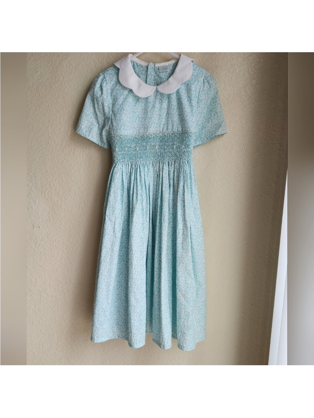 EDGEHILL COLLECTION Girls Blue Floral Ribbon Dress Size 6X